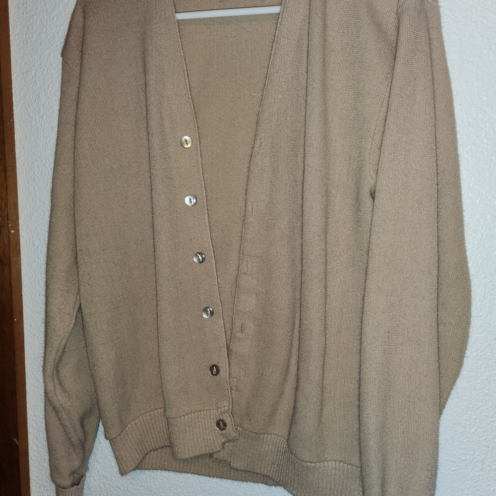Pine State ~ Men's Classic Beige Cardigan Sweater
